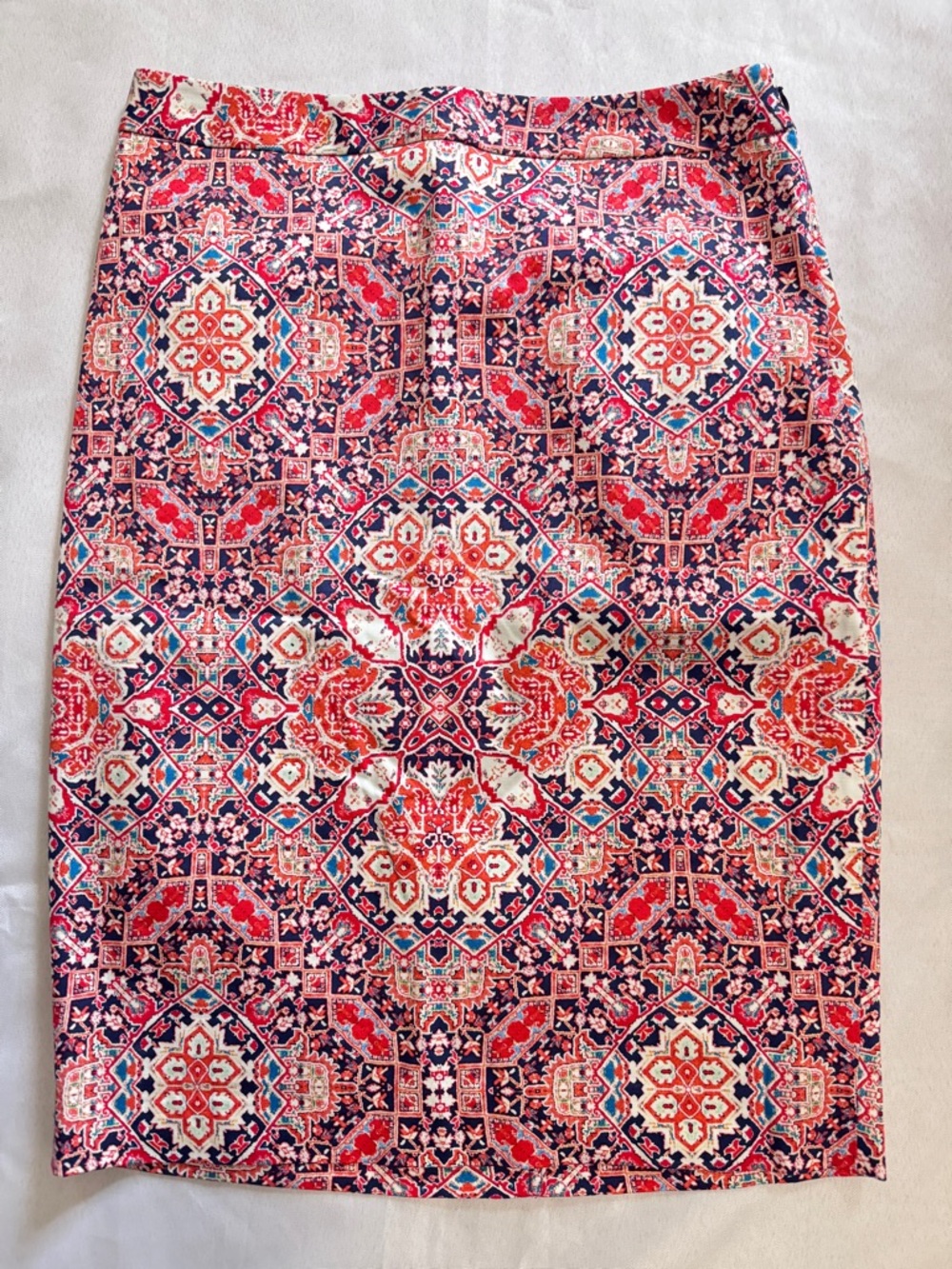 NWT The Limited Boho Tribal Print Pencil Skirt Orange Print Size 6 - Picture 5 of 7